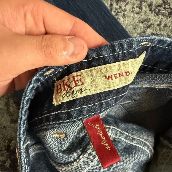 Y2K Biker BKE Denim Medium Rise Wendi Straight Leg Jeans Size 28X31.5 Bikercore - Picture 8 of 9